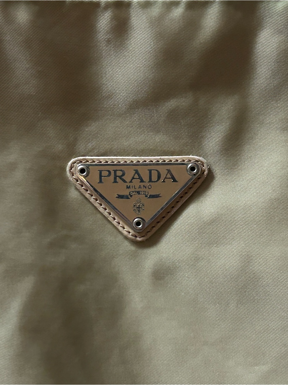 Prada Olive Nylon Tote with Signature Triangle Logo - Picture 2 of 2